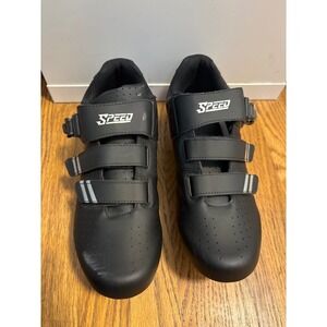 Speed Cycling Shoes Mens 44 Black Good Ratchet Buckle Road Bike Spin Cleats